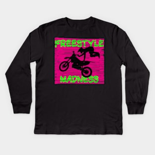 Dirt Bike Freestyle Madness Kids Long Sleeve T-Shirt